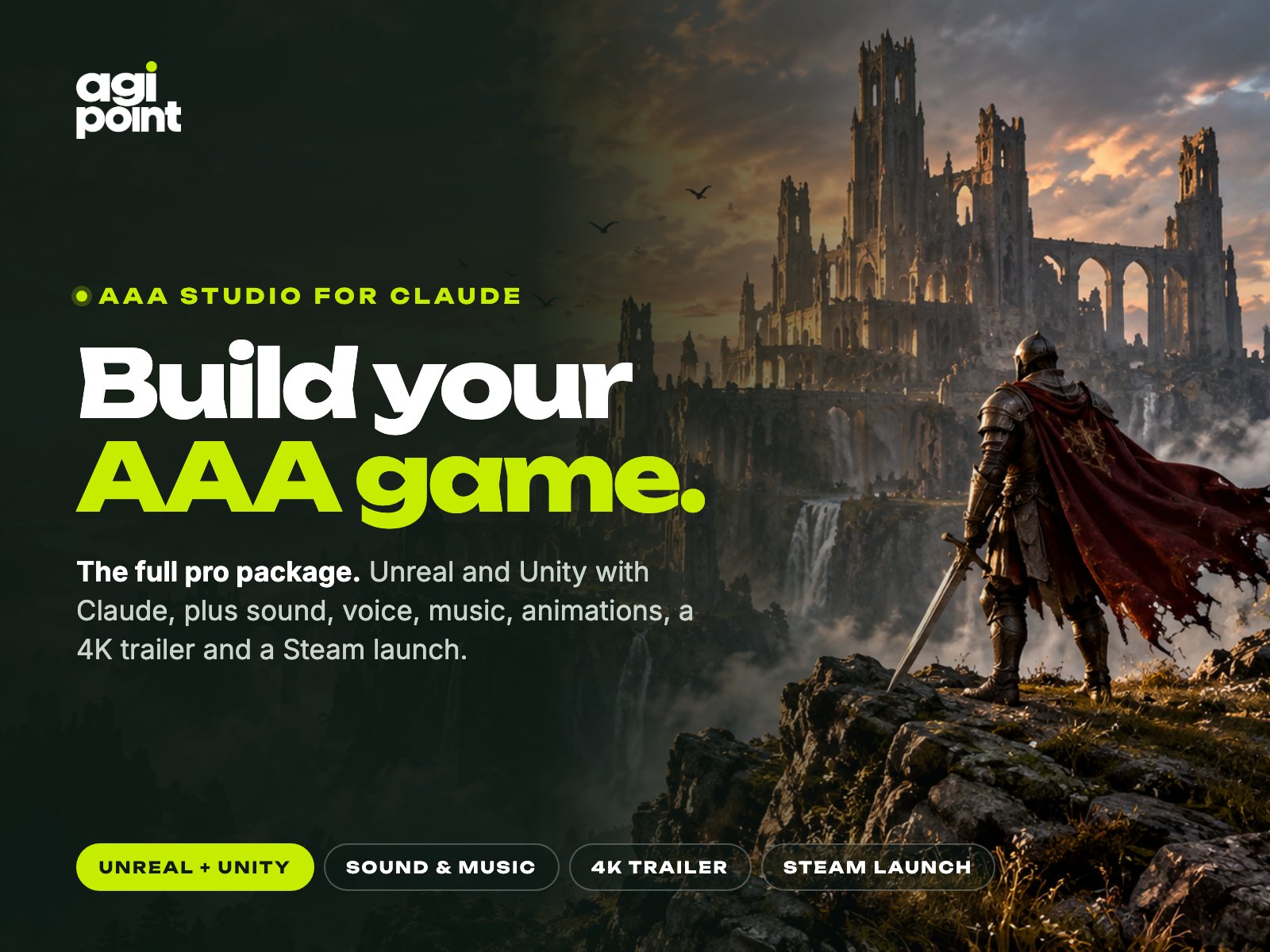 AAA Studio for Claude: Unreal and Unity, 19 departments, 125 prompts, Steam launch