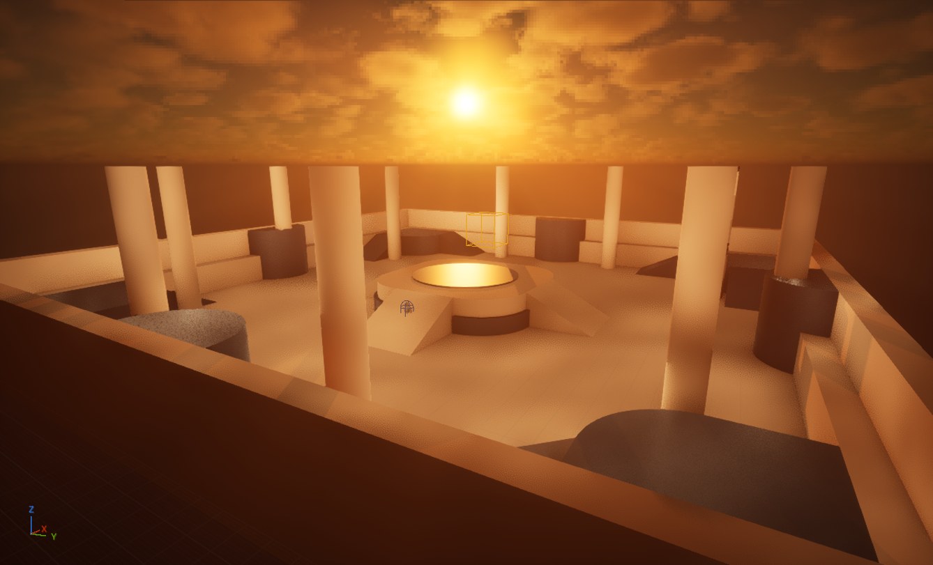 Unreal Engine level after Claude changed the lighting through MCP