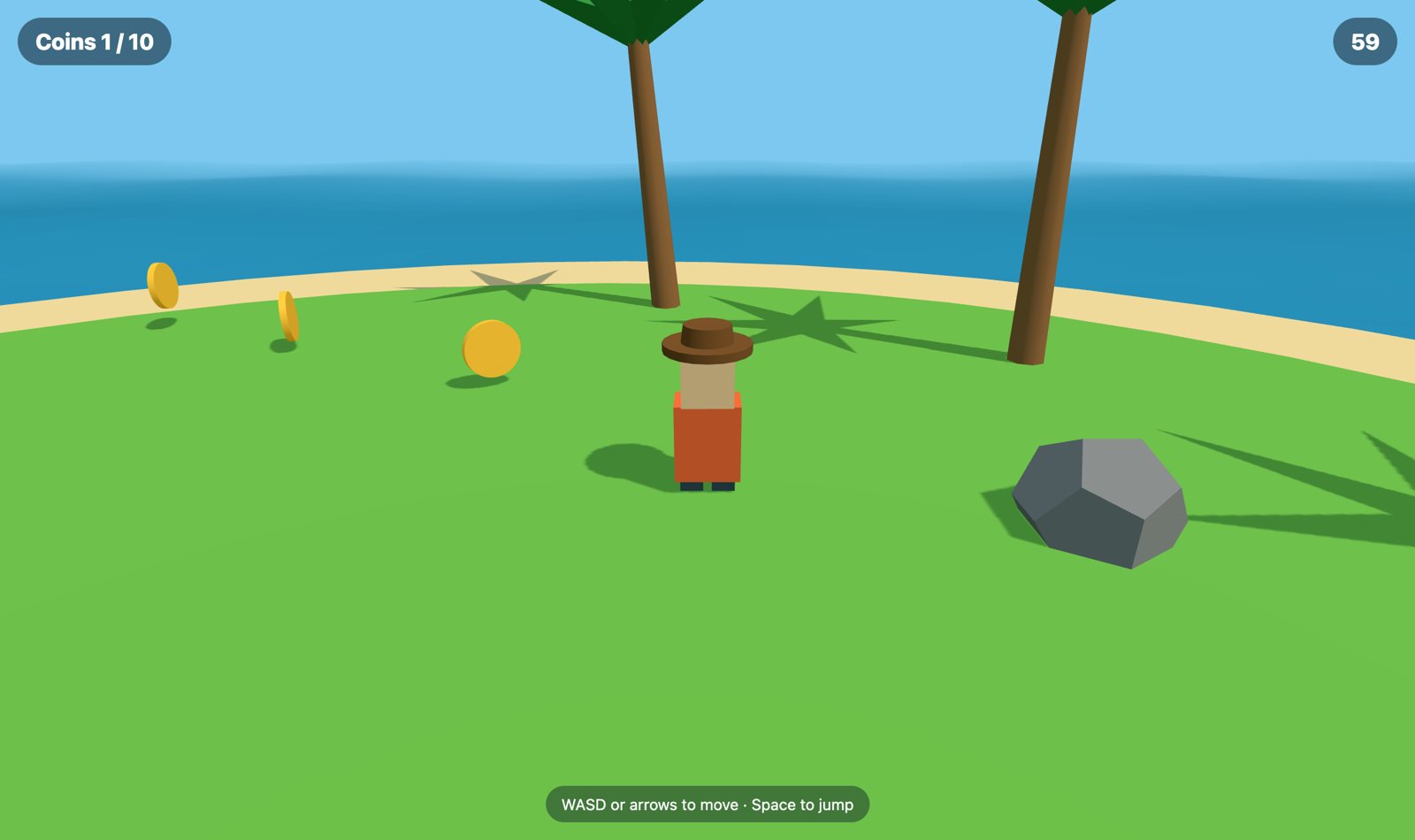 Coin Island, the 3D game built in the guide