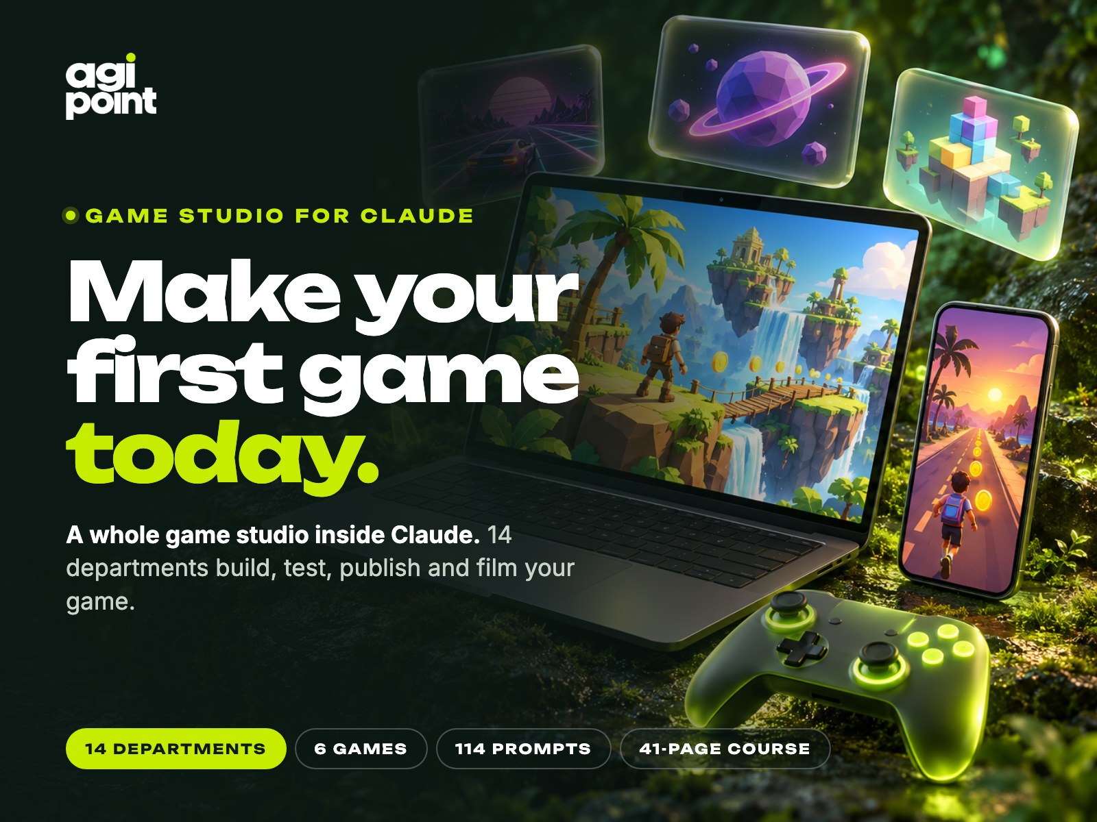 Game Studio for Claude: 14 departments, six playable games and a 41-page course